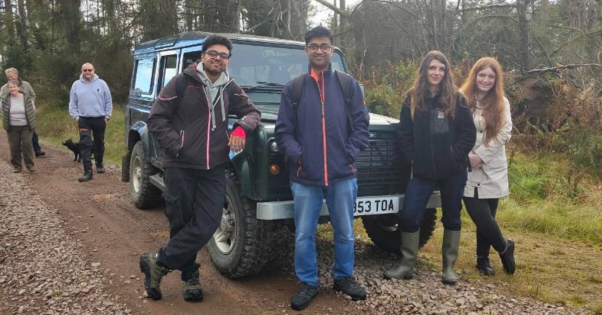 Image shows E3 Design Trainees on location