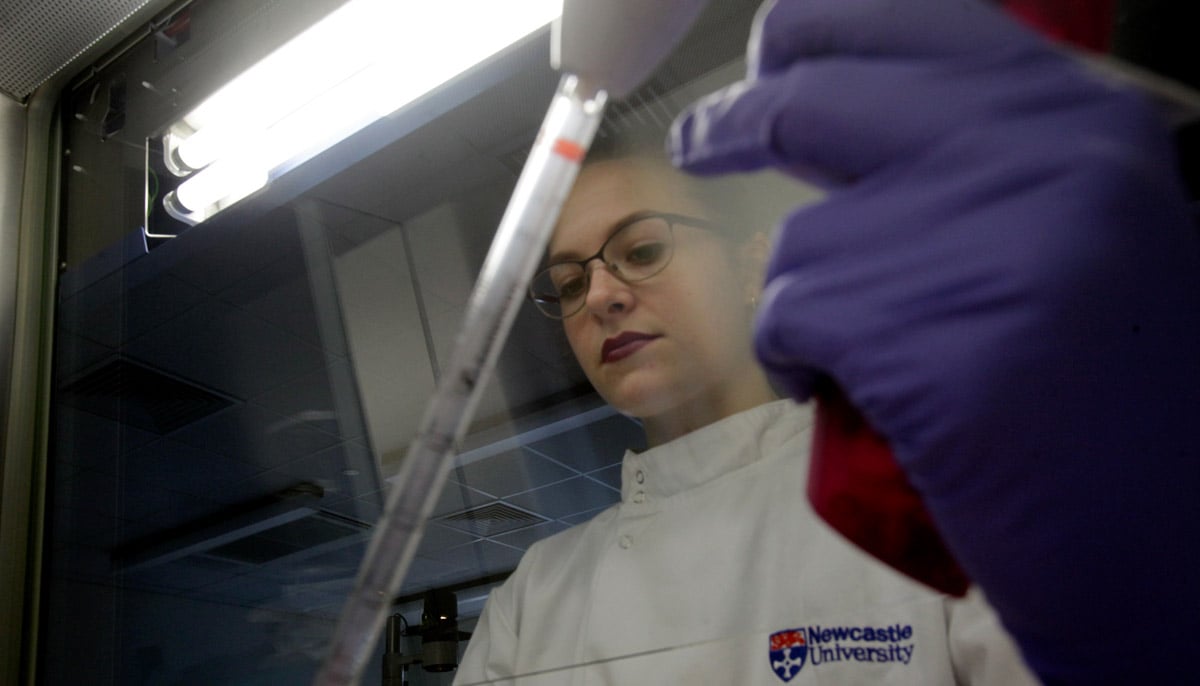 A researcher in Newcastle University-branded