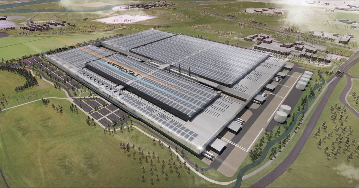 An areal image of British Volt's gigafactory