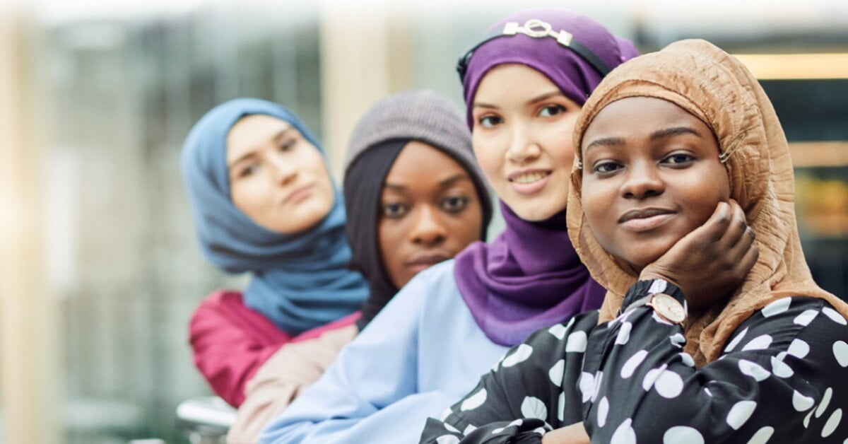 Group of young Muslim women