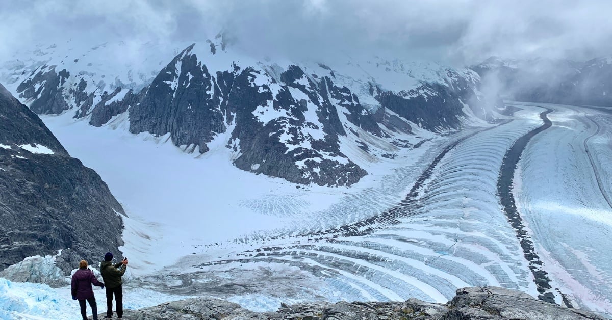 Vaughan Lewis Icefall and down Gilkey Glacier, Alaska