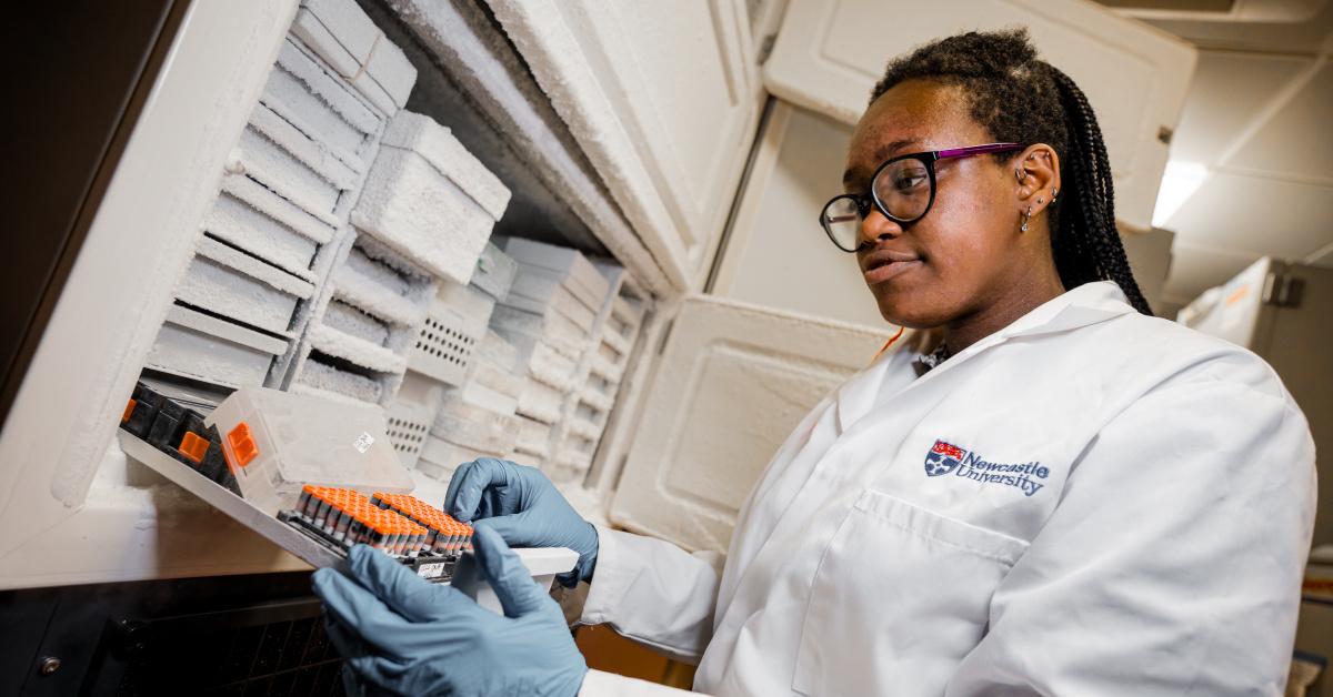 A Newcastle University scientist using university facilities.